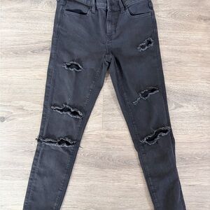 American Eagle Outfitters Ripped Black Skinny Cropped Jeans